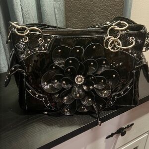 Cowgirl Trendy, Black with silver accents, conceal carry purse